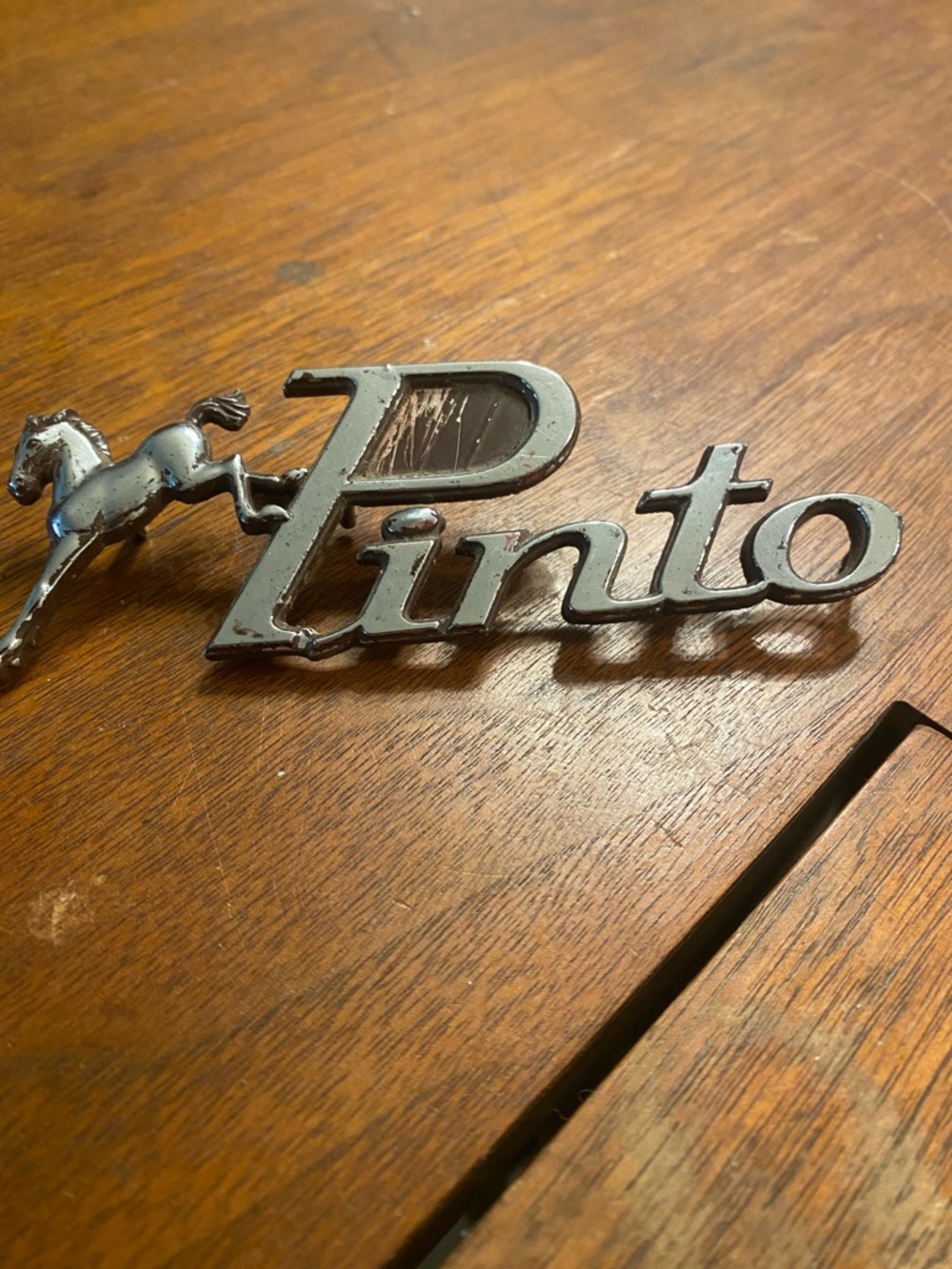 vintage Ford Pinto car emblem script badge
OEM part D12B-16B114-AD - Picture 2 of 3